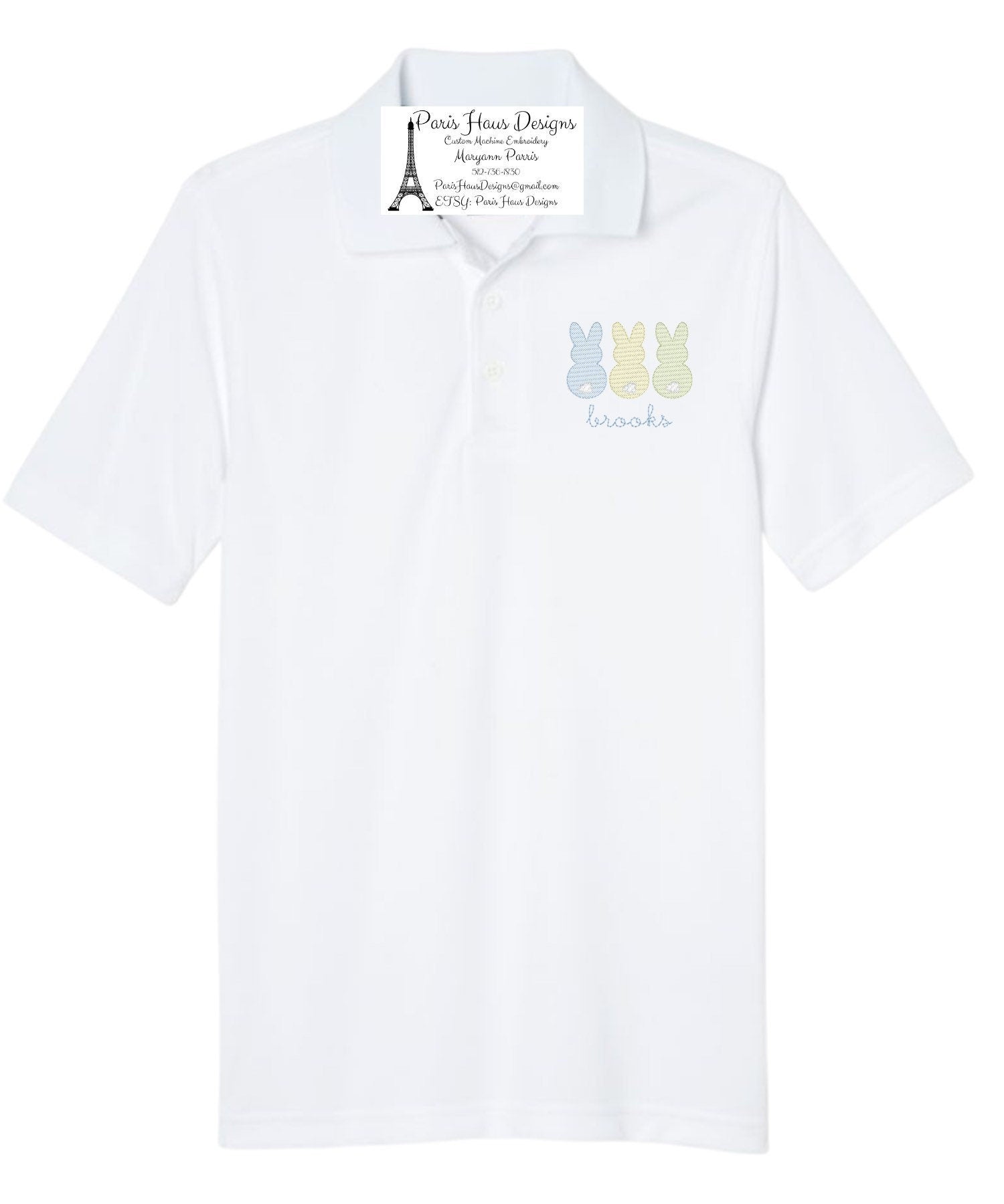 Boys Bunny Monogram Polo Design